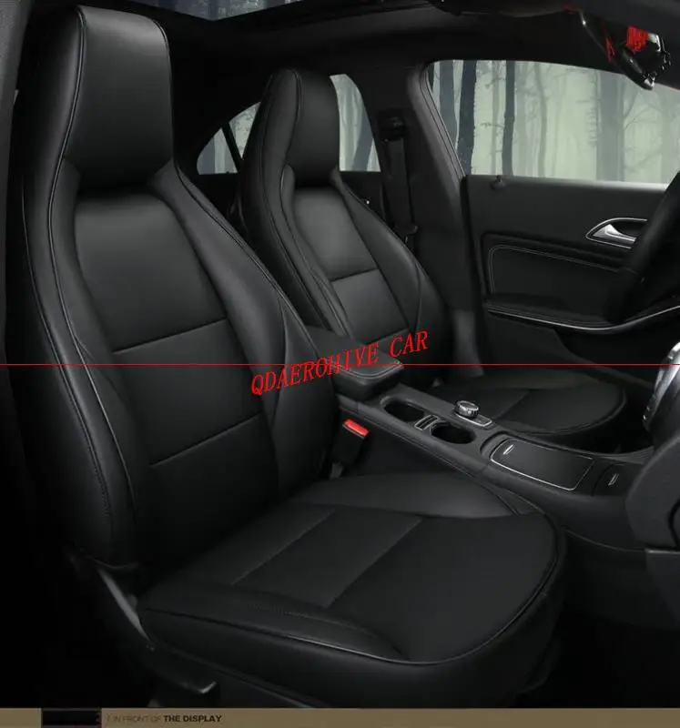 black QDAEROHIVE чехол для сиденья автомобиля из натуральной кожи для Mercedes-Benz cla200 a180 gla220 a200 a260 GLC260 E300L C200L - Название цвета: black