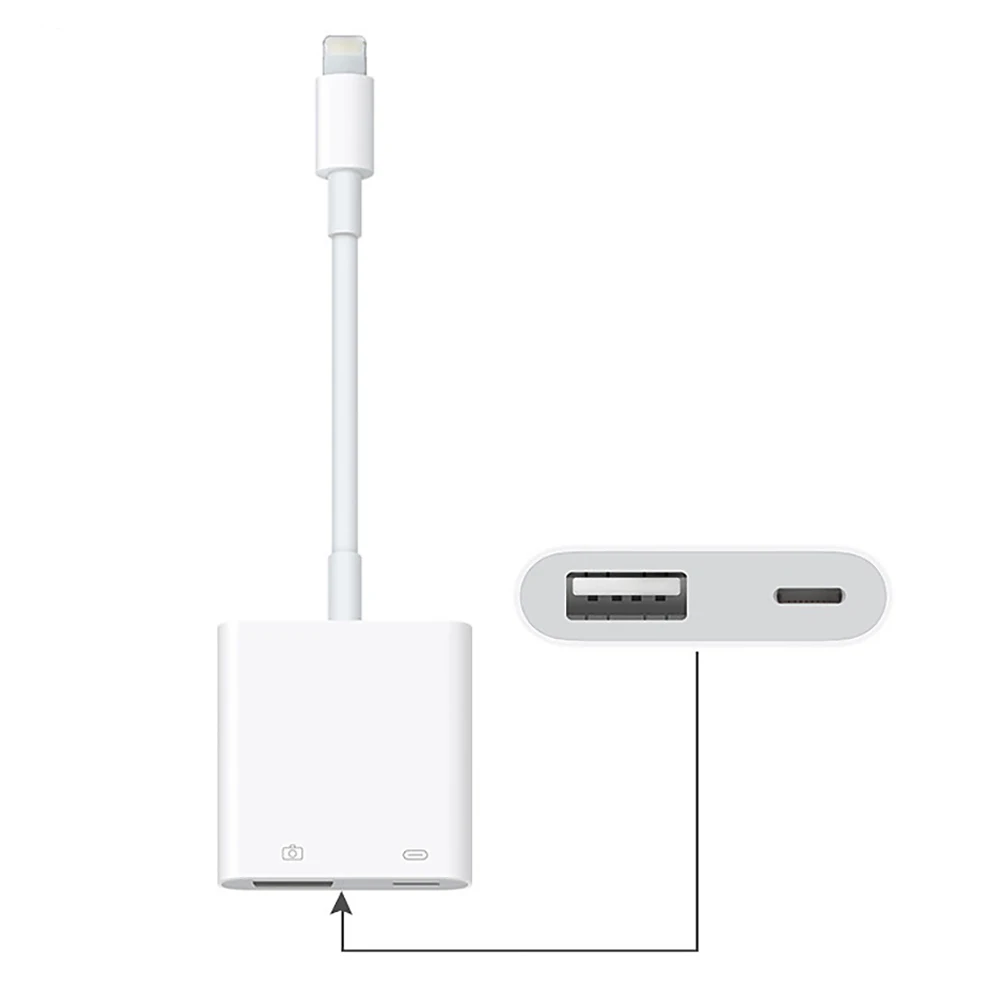 

2019 New For Lightning To USB 3 Camera Reader OTG Adapter Connection Kits Data Sync Charge For iPhone 8 8plus 7 7plus 6 6S iPad