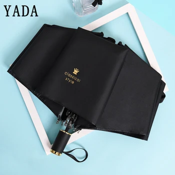 

YADA Classical Style Crown Pattern Umbrella uv Sunny & Rainy Umbrella For Women Windproof Folding Designer Umbrellas Gift YS604