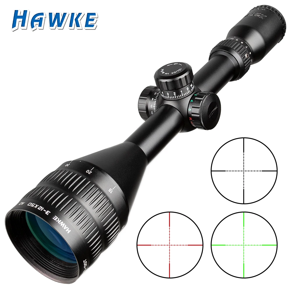 

Tactical 3-12X50 Big Caliber Hunting Riflescopes Compact Scope Mildot/Rangefinder Reticle Red Green Cross-Hair Reticle Fits