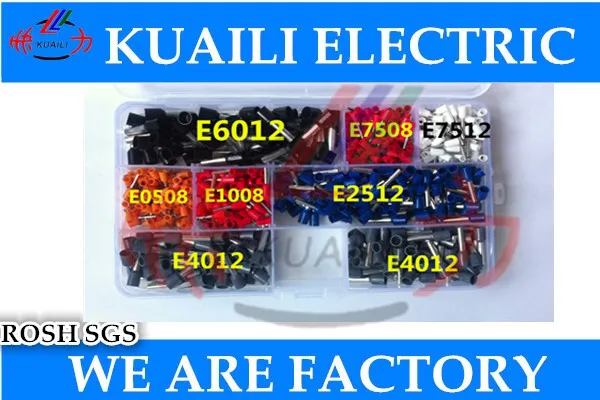 

650PCS Wire Copper Crimp Connector terminator Insulated Cord Pin End Terminal AWG 22 to 10 Kit E4012 E7508 E0508 E1008 E6012