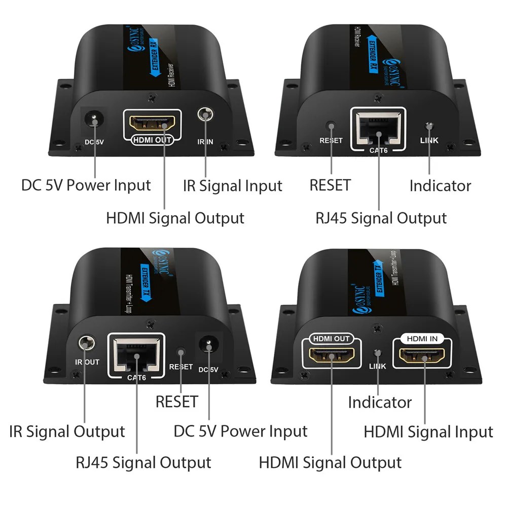 Esynic HDMI удлинитель разветвитель петля с ИК-пультом 1080P HDMI удлинитель передатчик для ТВ проектора DVD по RJ45 CAT6 CAT7 кабель