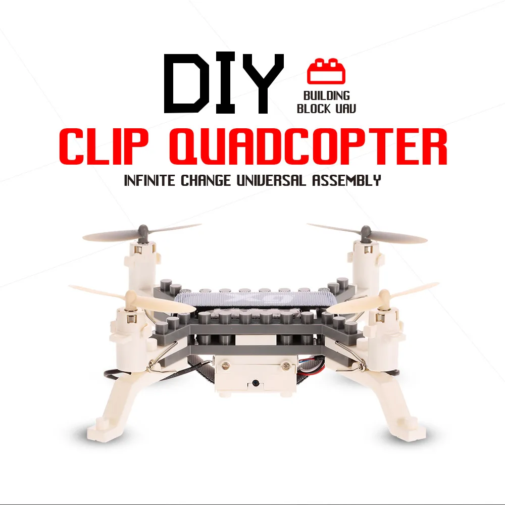 

0.3MP Camera Wifi FPV DIY Building Block Drone Height Hold One Key Return Clip Quadcopter Toy RC Drone with Camera Gift