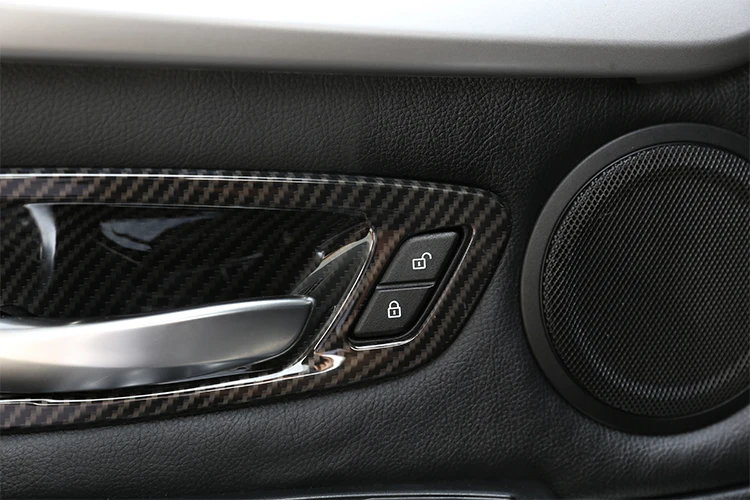 Для BMW 2 серии Gran Tourer F45 F46 218i- автомобильные аксессуары 4 шт углеродного волокна ABS внутренняя дверная чаша крышка отделка