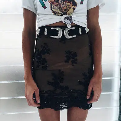 Женский винтажный кожаный пояс с двойной пряжкой металлический в стиле бохо|waist