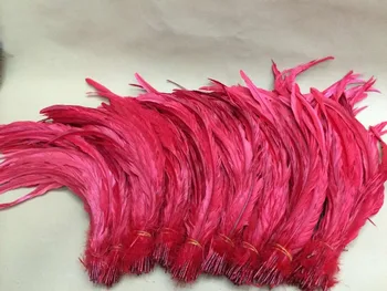

Free Shipping 100pcs red coque tail feather loose 14-16 inch rooster feather loose coque loose