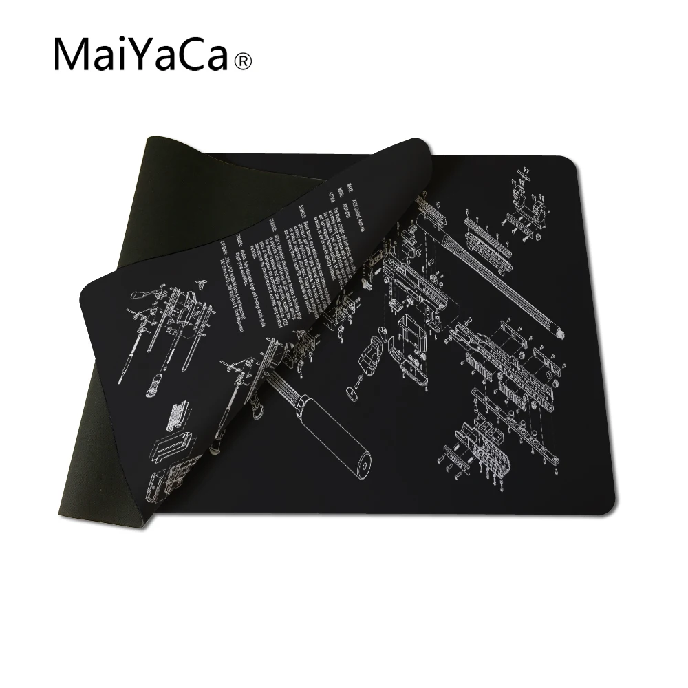 MaiYaCa простой дизайн скоростной пистолет части игровой коврик для Мыши Компьютерный игровой коврик для мыши геймер игровые коврики версия коврик для мыши