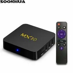 SOONHUA MX10 Android 7,1 Мини Смарт ТВ коробка RK3328 4 ядра Поддержка 2,4 г Беспроводной WI-FI Декодер каналов кабельного телевидения USB 3,0 Smart Декодер