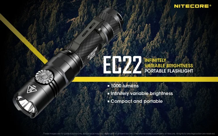 NITECORE EC22 фонарик+ USB зарядка Порты и разъёмы Перезаряжаемые 18650 Батарея Водонепроницаемый уличный походный охотничий фонарь