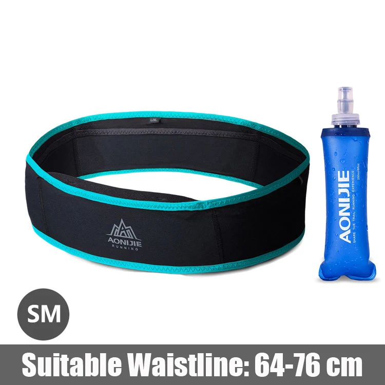 Black Green SM 250ml AONIJIE для мужчин и женщин тонкий пояс для бега для спорта на открытом воздухе беговые гонки марафон Пешие прогулки фитнес Деньги поясная сумка Мобильная Сумка - Цвет: Black Green SM 250ml
