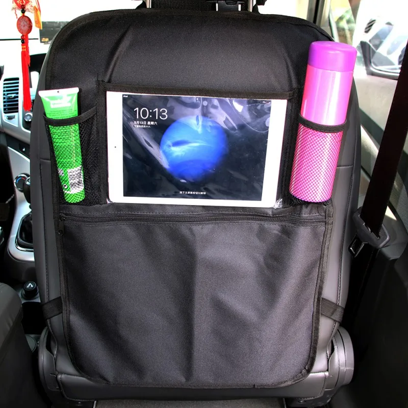 Impermeable coche asiento trasero bolsa de almacenamiento de artículos diversos Organizador bolsillo asiento trasero del coche protectores cubre fibra de poliéster Organizador