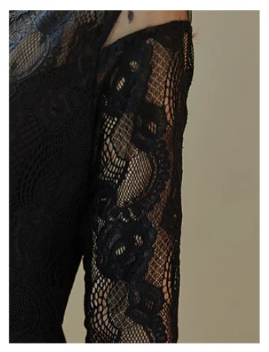 Корейский стиль Blace труба/Русалка Bodycon платье Сексуальное Кружевное с рукавом до локтя миди платье женское летнее праздничное платье