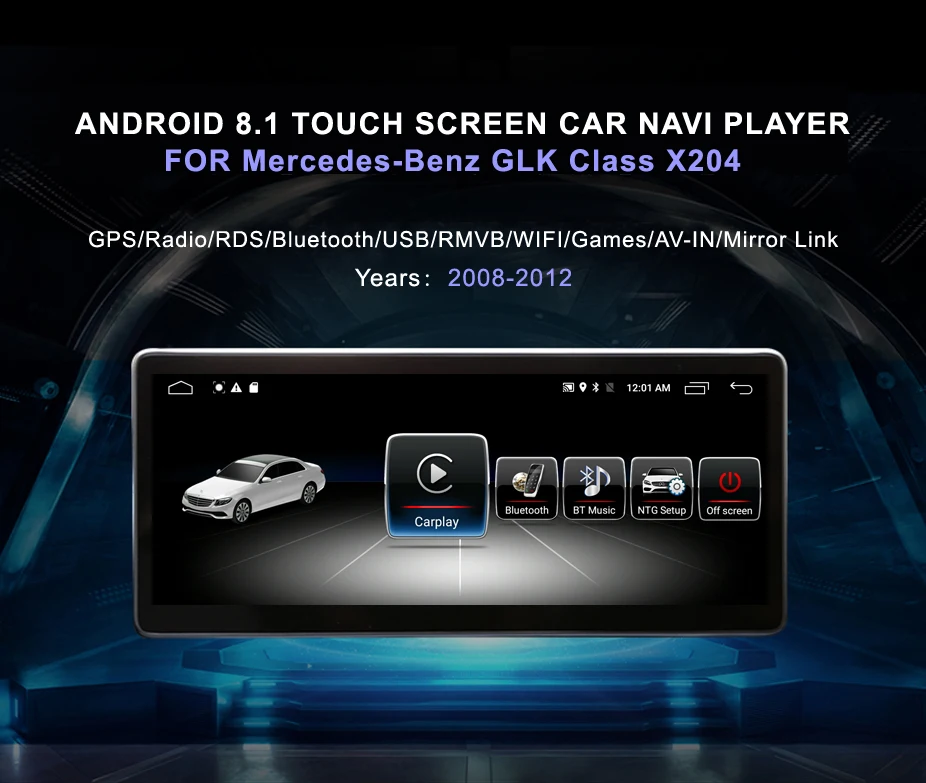 Cheap 4G RAM 64G ROM 10.25" Android display for Mercedes Benz GLK X204 2008 to 2012 GPS Navigation radio stereo dash multimedia player 0