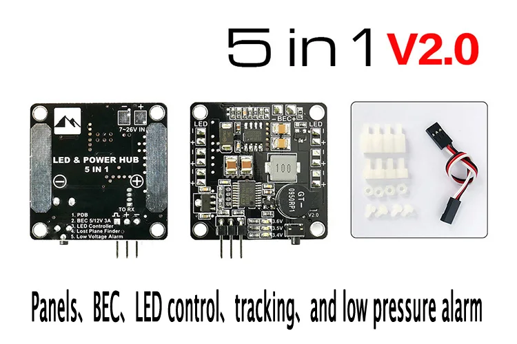 

DIY mini drone cross race quadcopter accs 5 in 1 PDB board BEC-5V/12v HM LED light RC switch Tracker Low voltage alarm for CC3D