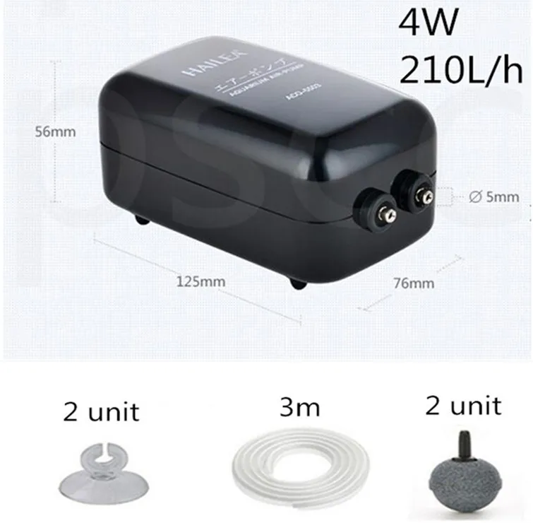 AC-5503 A SET Hailea ACO 55 серии высокого качества 2 Вт/5 Вт/10 Вт Adjustbale аквариум воздушный насос аквариум воздушный поток кислородный воздушный насос 220 В 50 Гц - Цвет: AC-5503 A SET