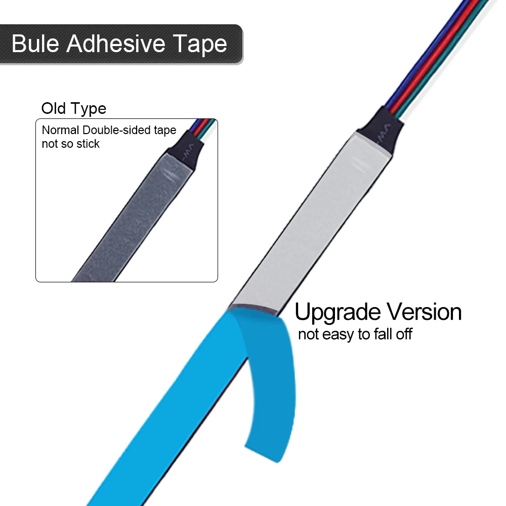 ترقية الأزرق لاصق PC وحدة معالجة خارجية للحاسوب RGB LED قطاع ضوء كامل كيت SATA امدادات الطاقة واجهة ، التحكم عن بعد اللون