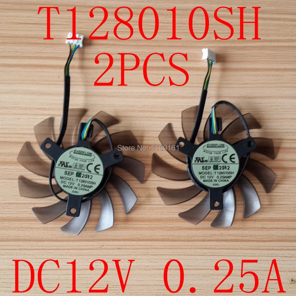 

Free shipping Cooling FAN EVERFLOW 2pcs/lot T128010SH 12V 0.25A 4pin 75X75X10MM Frameless graphics card fan