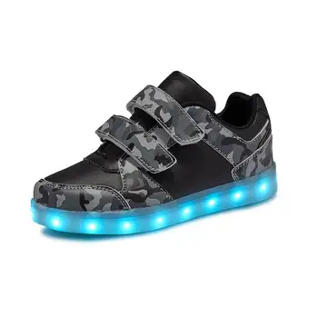 

Eur25-36 // USB Basket Led Children Lighting Shoes With Light Up for Girls Luminous Sneakers Glowing Shoe enfant Boy Kids