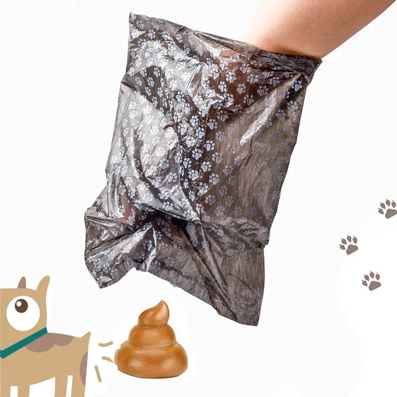 10 рулонов/60 рулонов мешок для собачьих какашек с принтом лап 15 мешков/рулон больших мешков для кошачьих отходов собачка открытый домашний чистый запасной пакет для мусора
