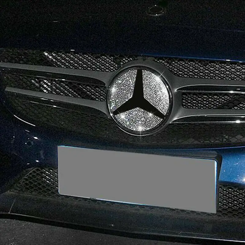 Автомобильная Передняя сетка Алмазный логотип bling наклейка для Mercedes-Benz c-класс c200l gla200 e300l