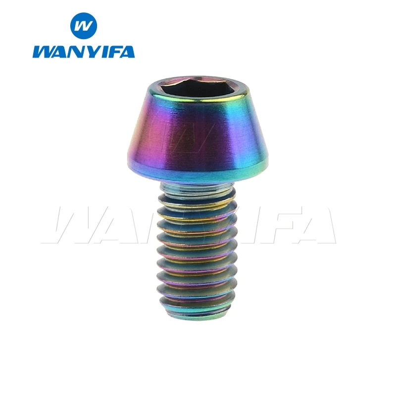 Wanyifa M6x10 15, 16, 18, 20, 25 30 35, 40 45 50 55 60 65 мм конусная головка Винт С Титановым болтом для Велосипедный дисковый тормоз - Цвет: M6x10 Rainbow