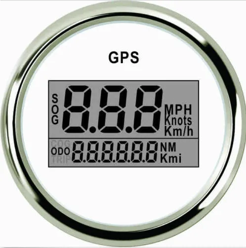 52 мм белый цифровой gps Спидометр PLG2-WS-gps(800-00155