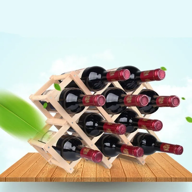 

Foldable Wooden Red Wine Rack Beer Adjustable Household Wine Display Frame Kitchen Bar Wine Beer Display Shelf Home Decoration