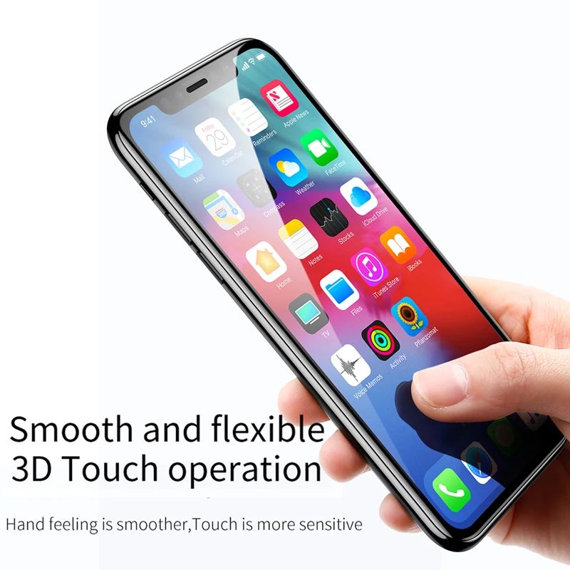 0,26 мм Защитная пленка для экрана из закаленного стекла для iPhone Xs Max X Xr S Soft Edge 3D Full Cover Защитное стекло для iPhone Xsmax