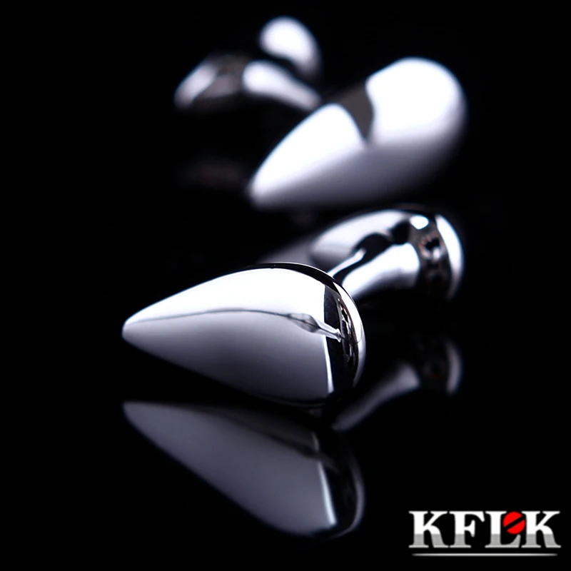 

KFLK Jewelry french shirt waterdrop cufflink for mens fashion Brand Silver Cuff link Wholesale Button High Quality Free Shipping