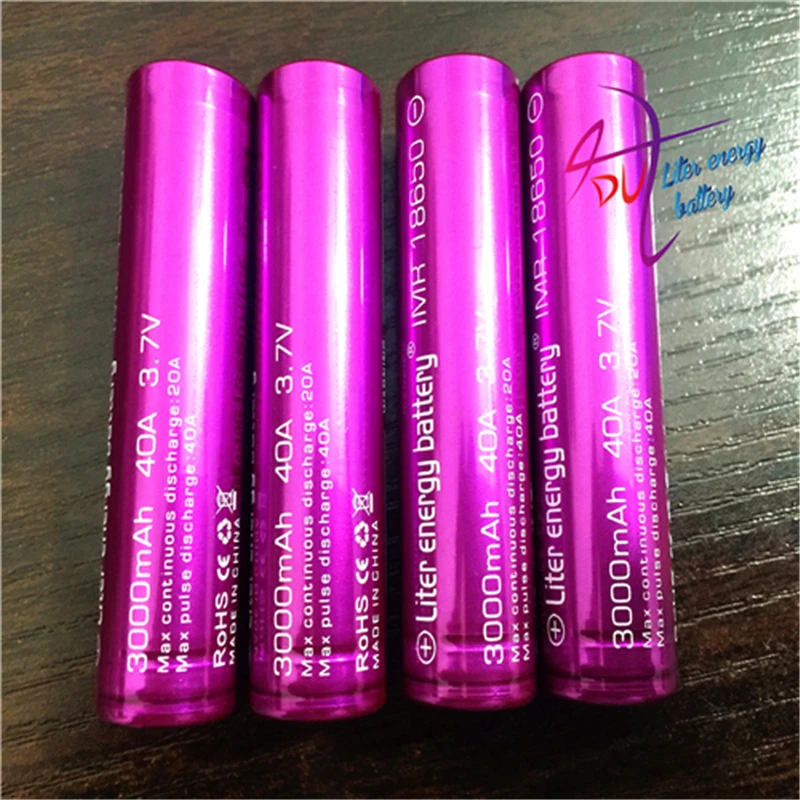 

2pcs Liter energy battery Electronic Cigarette battery 18650 3000mah 40a Li-Mn battery and battery case for vtwo RX2/3 RX200s