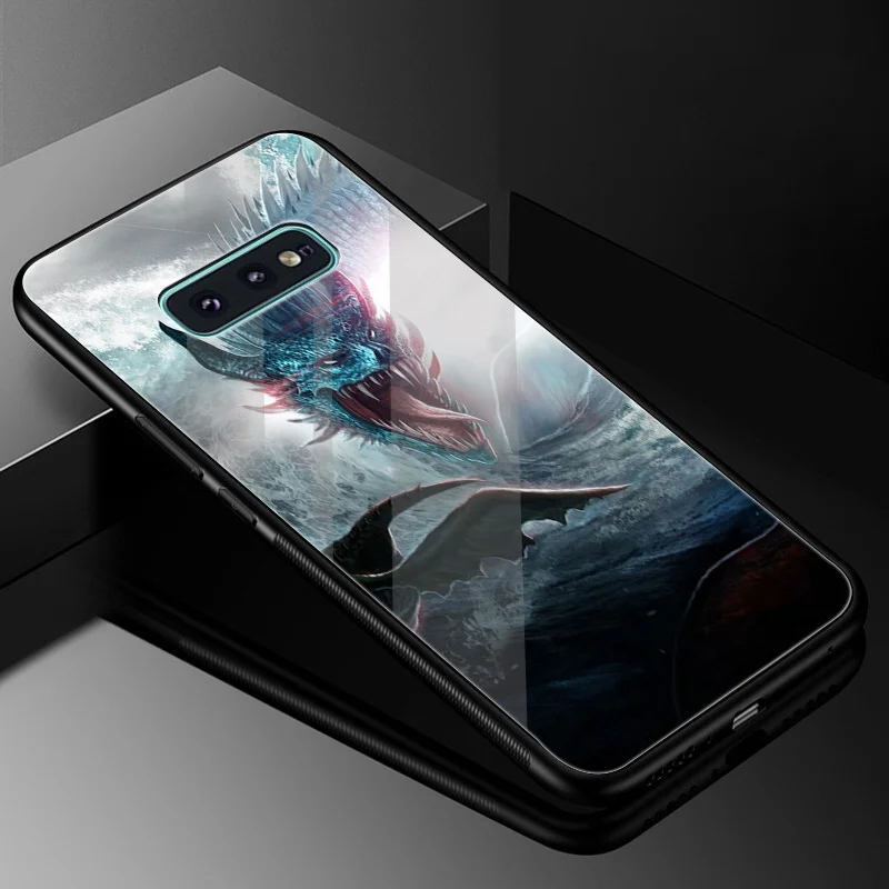 Gerleek Стекло "сделай сам" Волк, дракон Животные чехол для samsung A10 A20 A30 A40 A50 A60 A70 S7 край S8 S9 плюс S10 Note 8, 9 - Цвет: G2