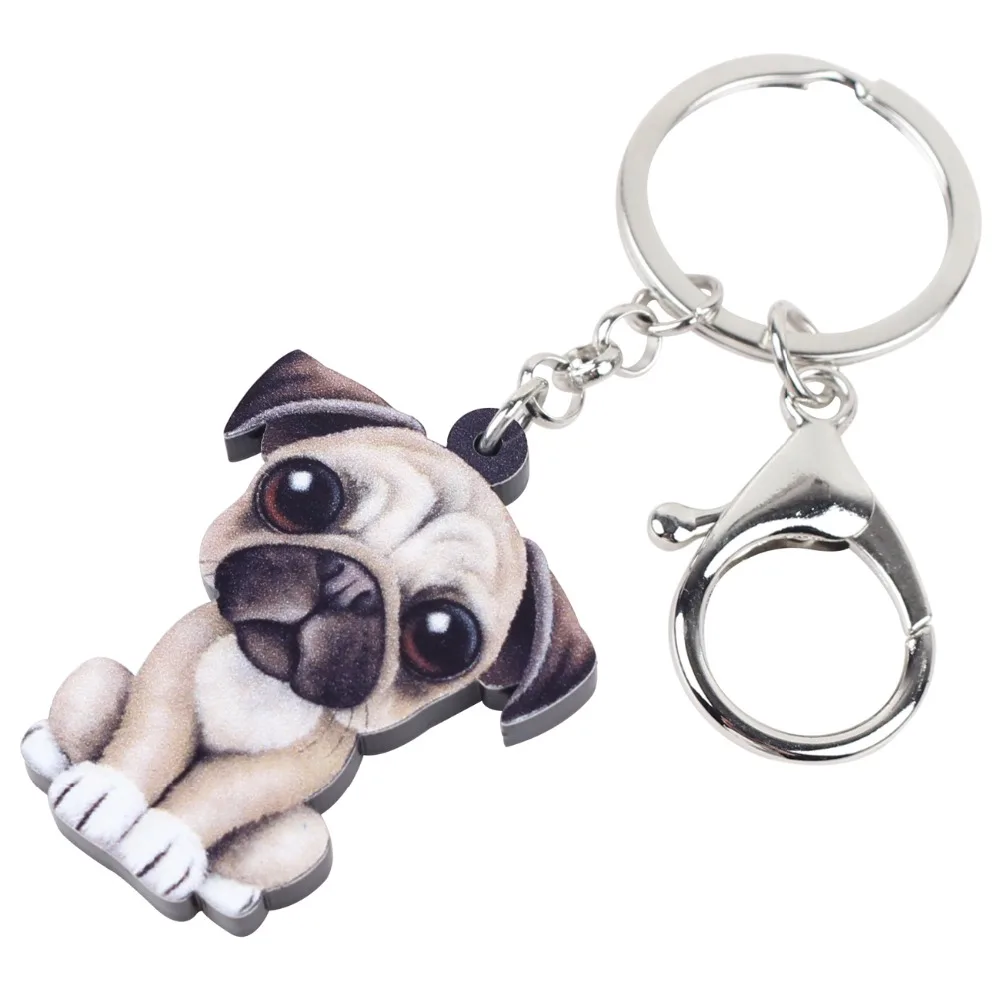 French bulldog & Pug Dog key ring Box Charms Novelty  UK SELLER 
