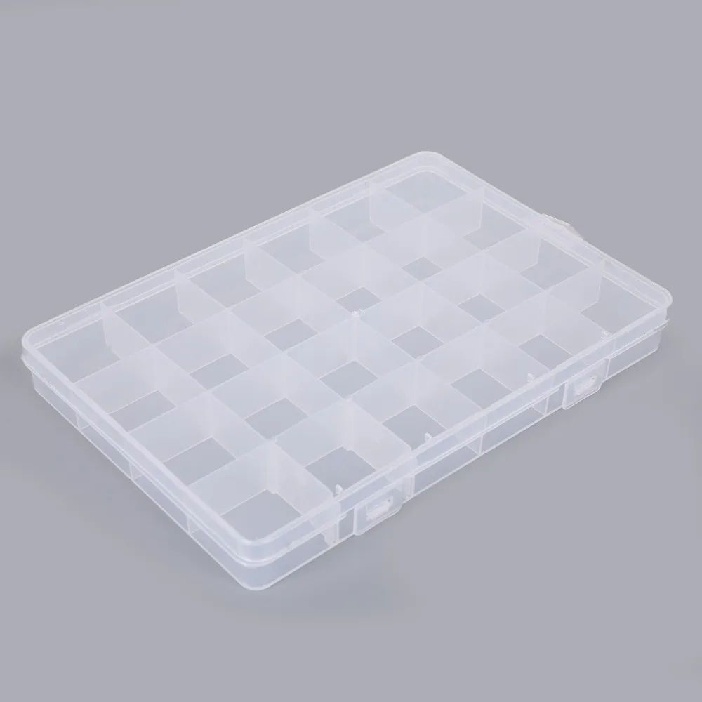 

High Quality 24 Girds Plastic Adjustable Jewelry Storage Box Case Organizer Box Storage Container Case