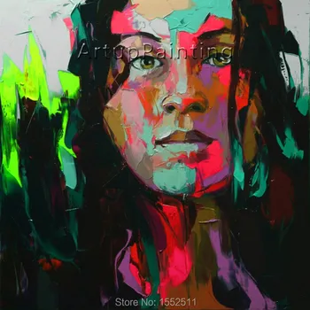 

Palette knife painting portrait Palette knife Face Oil painting Impasto figure on canvas Hand painted Francoise Nielly 0610-28