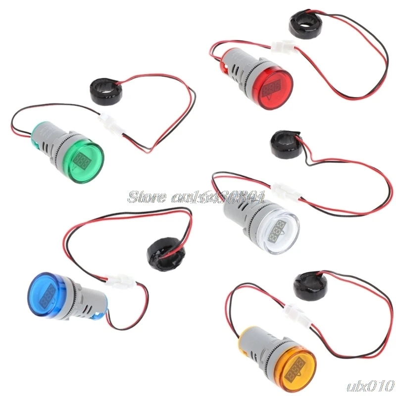

Power 220V AC 22mm Digital Display Ampermeter Monitor Current Indicator Signal Light Ammeter Tester Measuring 0-100A Ampere Mete