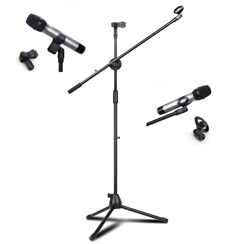Professional NB-107 Microphone Stand Metal Dual Holder Tripod Adjustable Double-headed Clip Telescopic Boom Support | Электроника