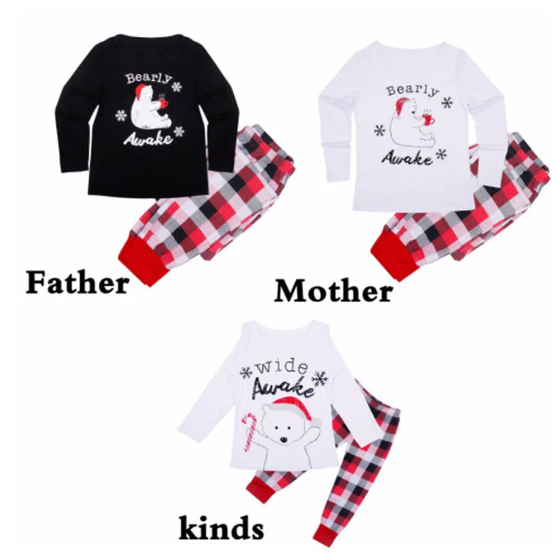 

Mom Daddy Baby Sleepwear Nightwear 2017 New Bebes Family Matching Christmas Pajama Set Hot Xmas Fall Family Matching Pyjamas Set
