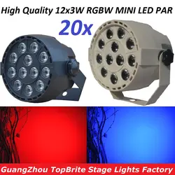 20 xLot 2016 12x3 Вт RGBW DMX сценические лампы для бизнеса Led плоский параболический алюминиевый рефлектор высокое питание освещение