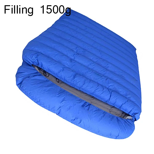 Blue filling 1500g Зимние спальные мешки для кемпинга двойная пара конверт спальные мешки перо взрослый Туризм утка вниз двойной спальный мешок - Цвет: Blue filling 1500g