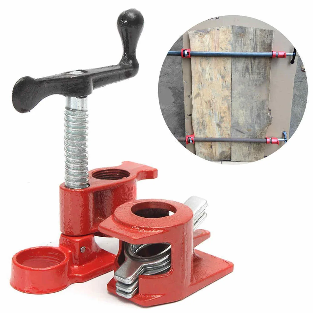

New Hot 1/2" Cast Iron Heavy Wood Gluing Pipe Clamp Clip Set Woodworking Carpenter Tool