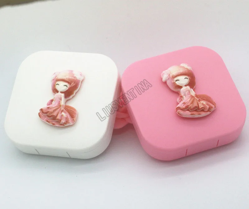 LIUSVENTINA DIY resin red princess contact lens case for eyes contact