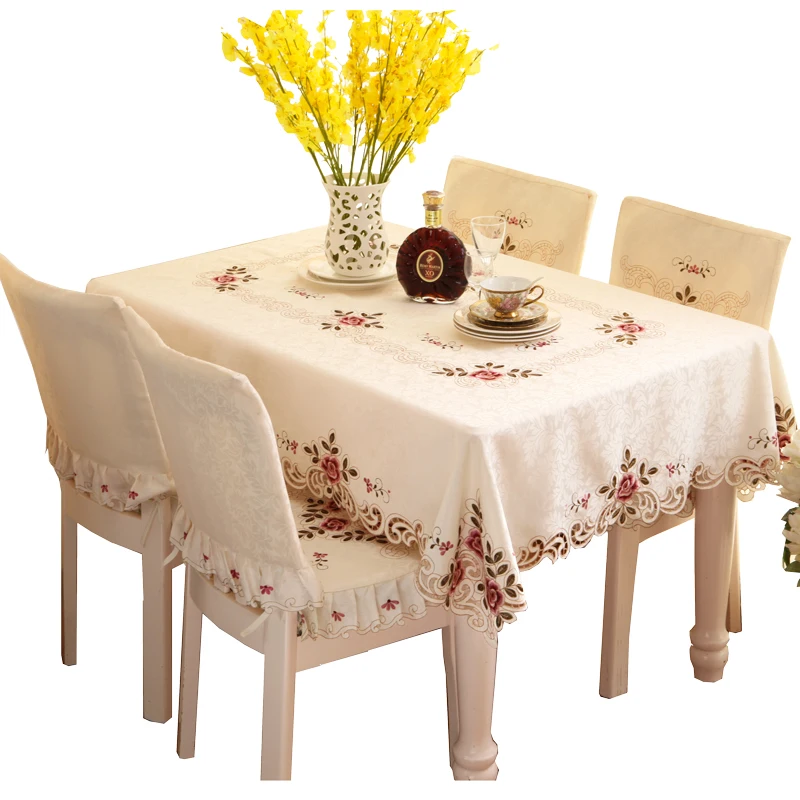 Embroidered High end Round Table Cloth Large Round Tablecloth Small