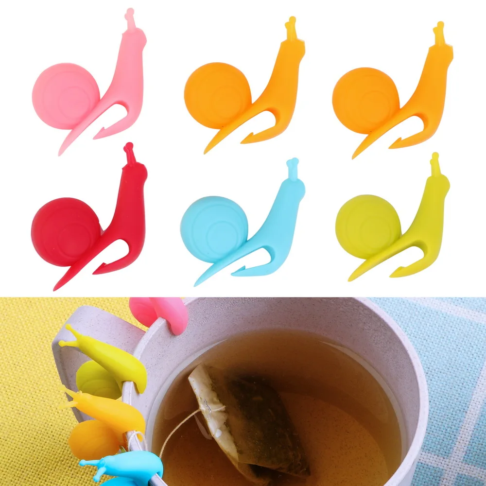 NICEYARD симпатичные формы улитки чайный пакетик держатель чашки Силиконовые чайные инструменты Randome цветные чайные зажимы Висячие на кружке инструмент для украшения чашек инструмент