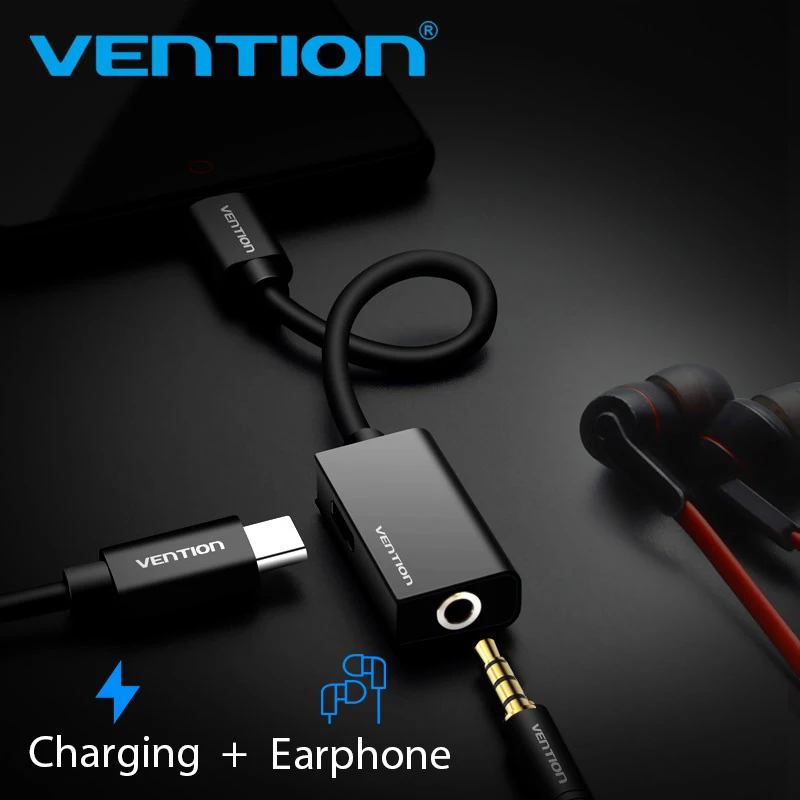 

Vention USB Type C 3.5 Earphone Adapter Charger USB C to 3.5mm Jack AUX Adapter for Xiaomi Mi6 MIX2 Huawei Audio Cable