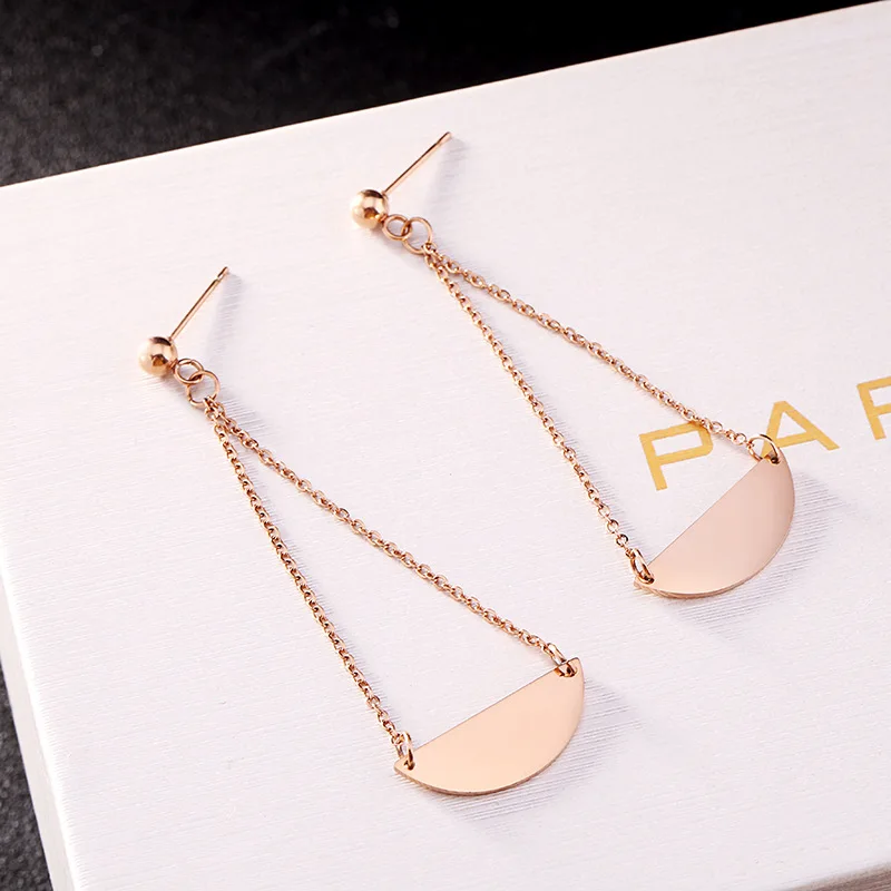 

Rose Gold Color Triangle Earring Stud Earring Female Woman Jewelry Party Stainless Steel Drop Shipping Never Fade