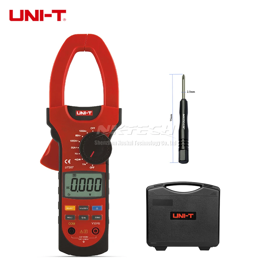 UNI-T Цифровые токоизмерительные клещи UT207 UT207A UT208 UT208A UT209 UT209A Авто Диапазон AC DC Вольт тока 1000V 1000A Амперметр частота Ом - Цвет: UT207 True RMS
