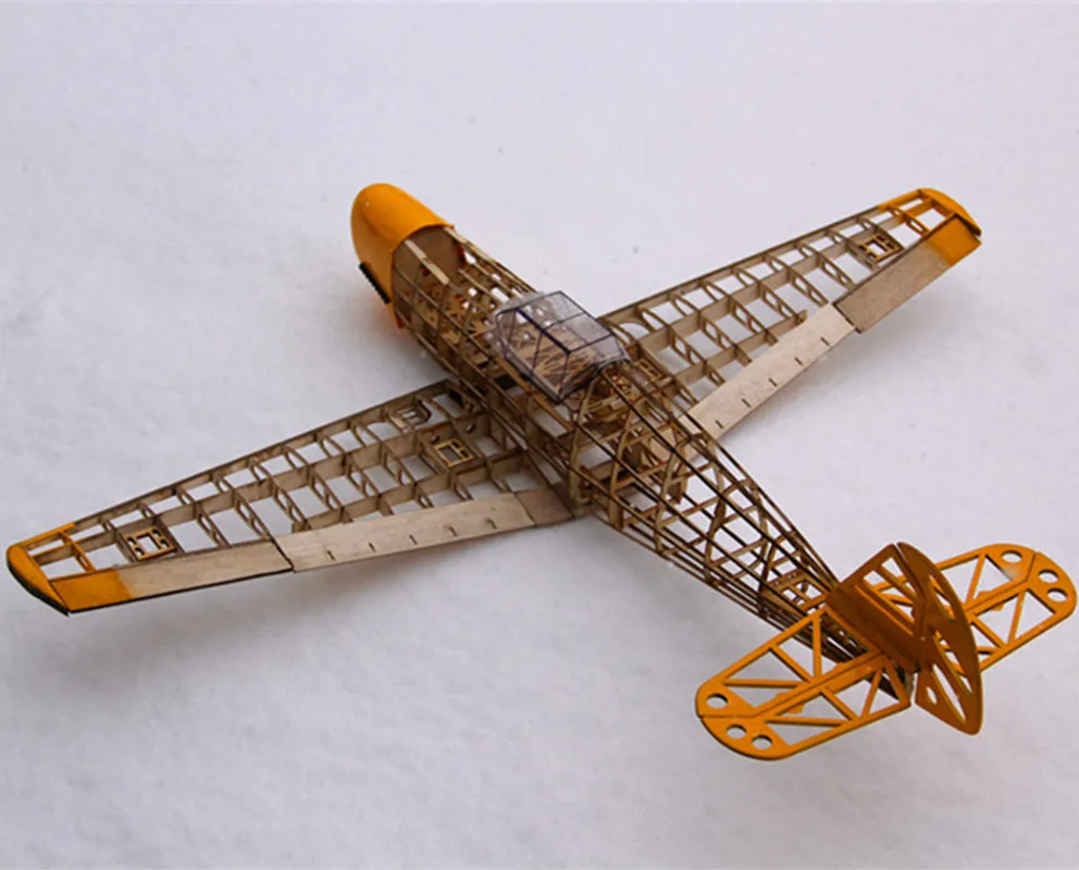 RC самолет лазерная резка самолетик из пробкового дерева набор новый BF109 рамка без