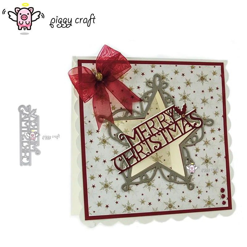 

Piggy Craft metal cutting dies cut die mold New christmas letter Scrapbook paper craft knife mould blade punch stencils die