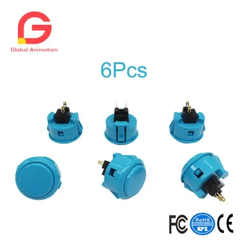 

6 Pcs Arcade Push Buttons Black For Sanwa OBSF-30 Jamma Games Parts Games Buttons Arcade Push Button Joystick Video Game Console