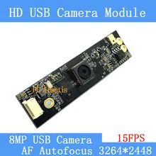 USB2.0 Мини CCTV камера 8 миллионов пикселей HD SONY IMX179 промышленность 3264x2448 15fps AF Автофокус модуль камеры Поддержка аудио